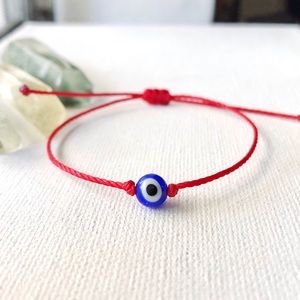 Blue Turkish Evil Eye (Red Thread) Minimalist Bracelet